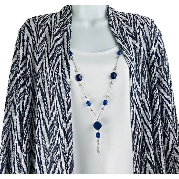Alfred Dunner Women’s Size 12 Open Front Cardigan Shell & Necklace 3 Piece Set - Picture 3 of 12